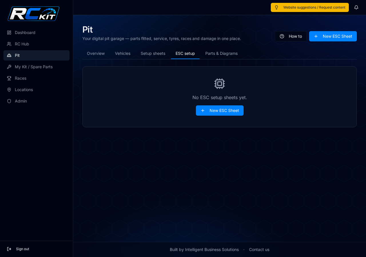 ESC setups screenshot